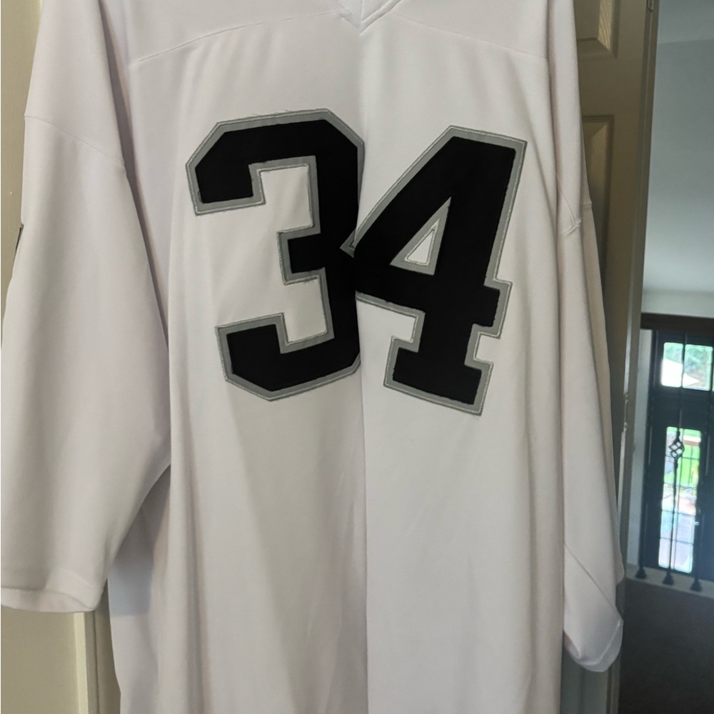 White Jersey with Black Number 34